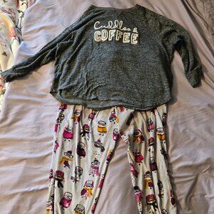 Secret Treasures Cuddles and Coffee Owl Pajama Set 2X (18W-20W)
